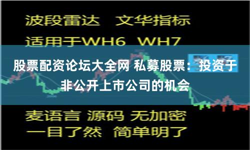 股票配资论坛大全网 私募股票：投资于非公开上市公司的机会